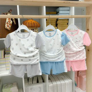  bộ quần áo cộc tay cài vai chất liệu sợi tre mềm mát cho bé 6-15kg