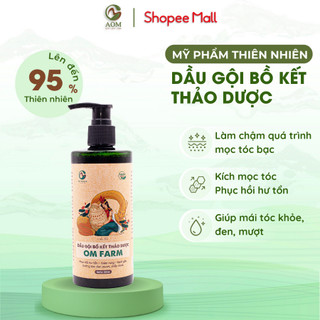 Dầu Gội Bồ Kết Thảo Dược Giảm Rụng Tóc, Suôn mượt A OM NATURAL 330ml