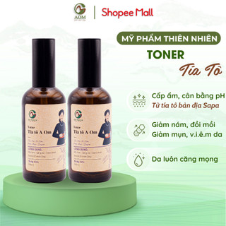 Combo Nước Hoa Hồng Tía Tô Thiên Nhiên A Om Natural Giảm Mụn, Thâm Nám, Cấp ẩm 100ml