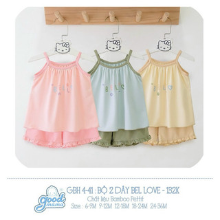  Bộ quần áo hai dây cho bé gái chất petit mềm mát 6-15kg