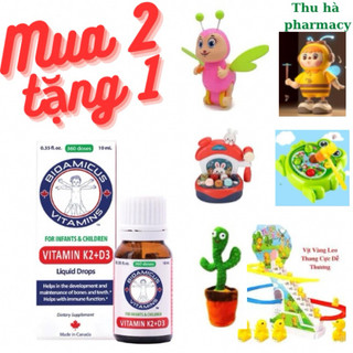 (Combo 2 lọ tặng quà) Bioamicus D3K2 giúp bổ sung Vitamin D3 K2 MK7 tăng cường hấp thu Canxi hỗ trợ phát triển cho bé