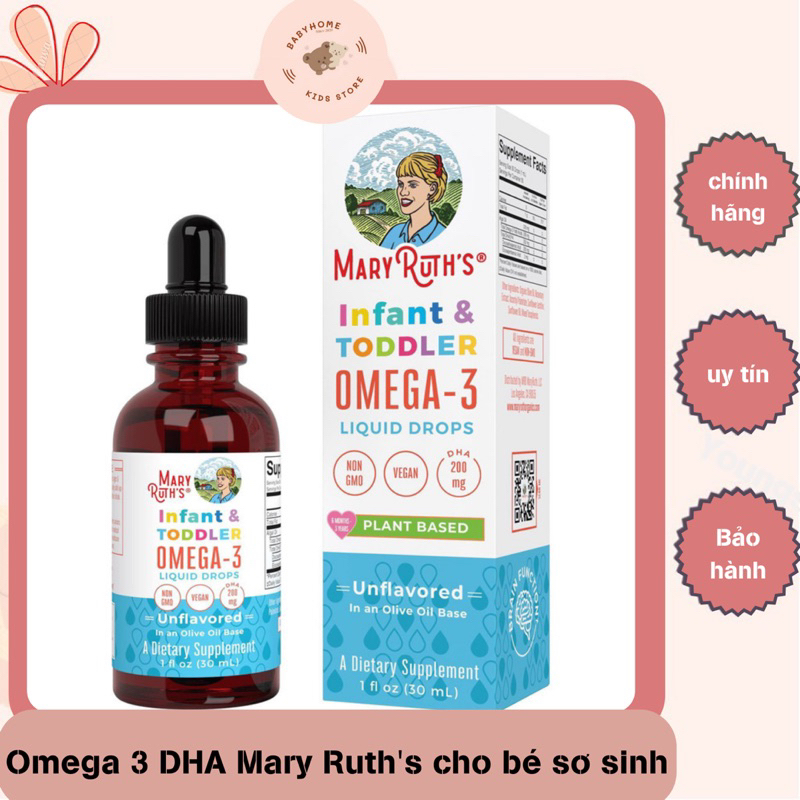 Omega 3 Cho Bé 0 Tháng - 3 Tuổi MaryRuth's Infant &amp; Toddler Omega-3 Liquid Drops 30ml