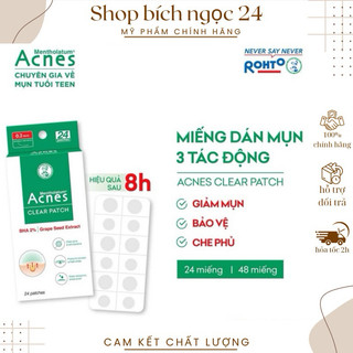 Miếng dán mụn giúp giảm mụn sưng viêm Acnes Clear Patch