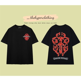 Áo thun Chrome Hearts hoa văn xịn vải cotton cao cấp form rộng unisex - DT STORE