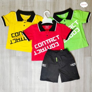 Set bé trai áo polo quần kaki túi hộp 9kg - 22kg, áo thun cotton 4 chiều chính phẩm Thưởng Kids, quần sọt kaki co giãn