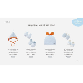  Phụ kiện Mũ, Bao tay bao chân cho bé sơ sinh 3-6kg nhiều màu sắc chất liệu mềm mại co giãn thoáng mát chính hãng