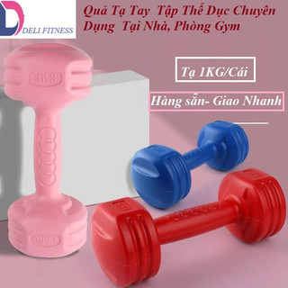 Tạ Tay 1KG (Nhựa Bọc Bê Tông) Nữ Chuyên Tập Gym Yoga Pilates Thể Dục Tại Nhà( 1 Chiếc)