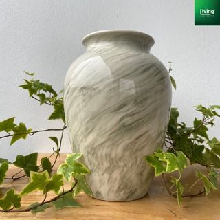 Lọ hoa vân đá gốm sứ Bát Tràng, Bình hoa decor để bàn,phòng khách men bóng sang - đẹp |Living Decor