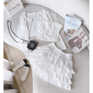 SET VÁY ÁO CROPTOP BỐ VIỀN