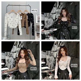 ÁO THUN TAY DÀI IN CHỮ FOM BODY CHẤT THUN BORIP DÀY ĐẸP , Áo thun body in logo crotop tay dài thun borip phong cách hàn