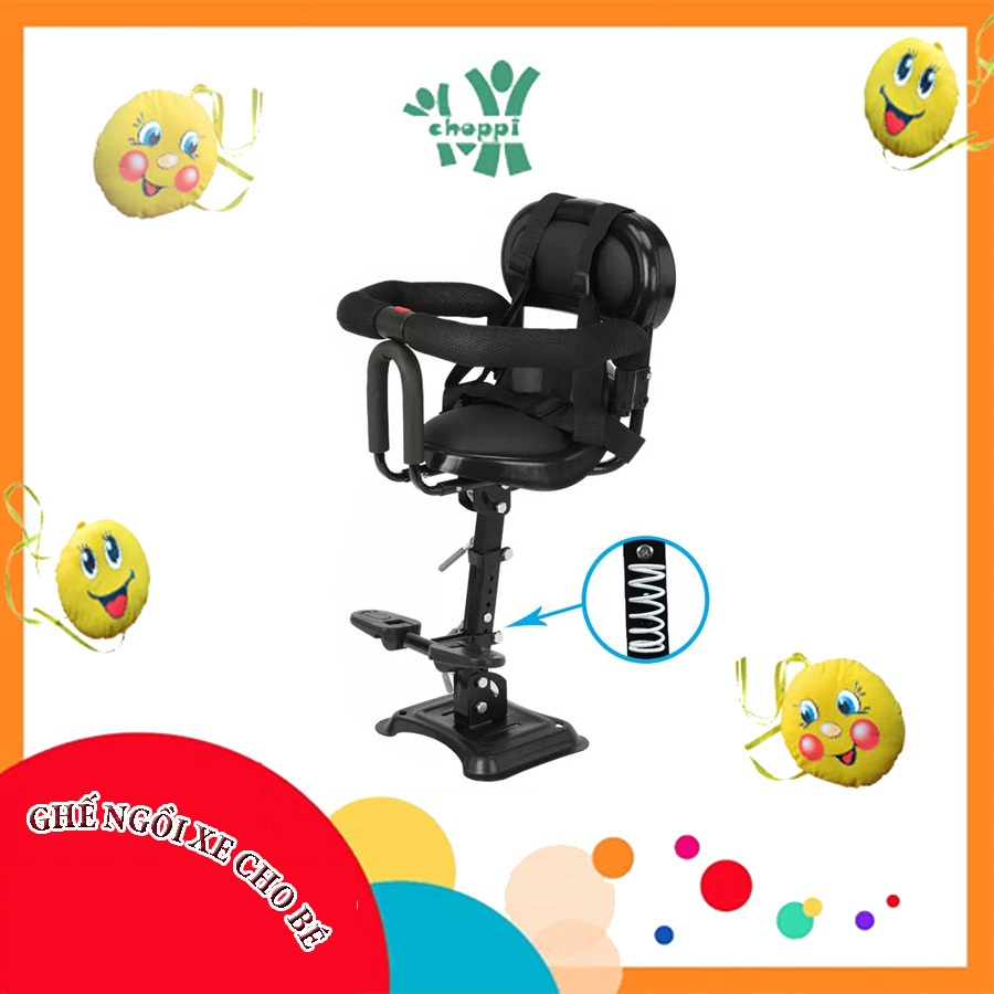 Ghế ngồi xe máy cho trẻ em dòng xe tay ga, xe máy điện, đạp điện mã 128 độ tuổi từ 6 tháng đến 5 tuổi