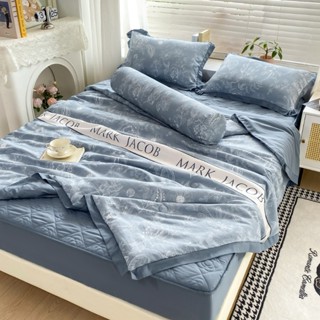 Bộ Chăn Ga Gối Cotton Đũi Ga Chần Bông Chăn Chần Hè Tặng Kèm Vỏ Gối Ôm Hàng Cao Cấp Bọc Đệm Tối Đa 25cm Có Sẵn