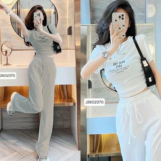 Set Bộ Nữ. Áo Thun In Chữ Kèm Quần Dài Nhẹ Nhàng Nữ Tính