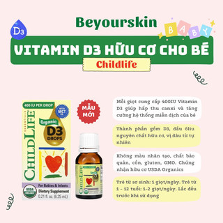 [DATE 2027] Vitamin D3 hữu cơ dạng giọt Childlife