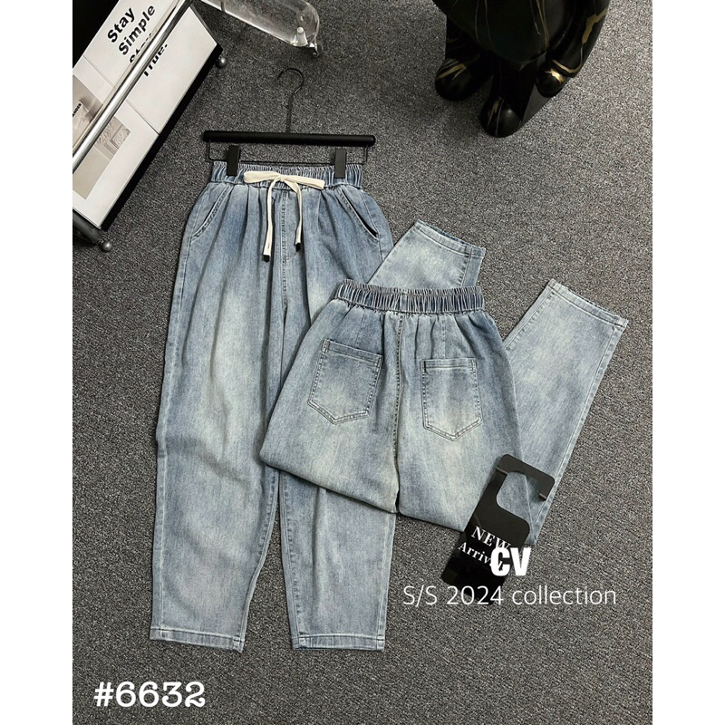 (CV) Quần jean baggy cạp chun 6632