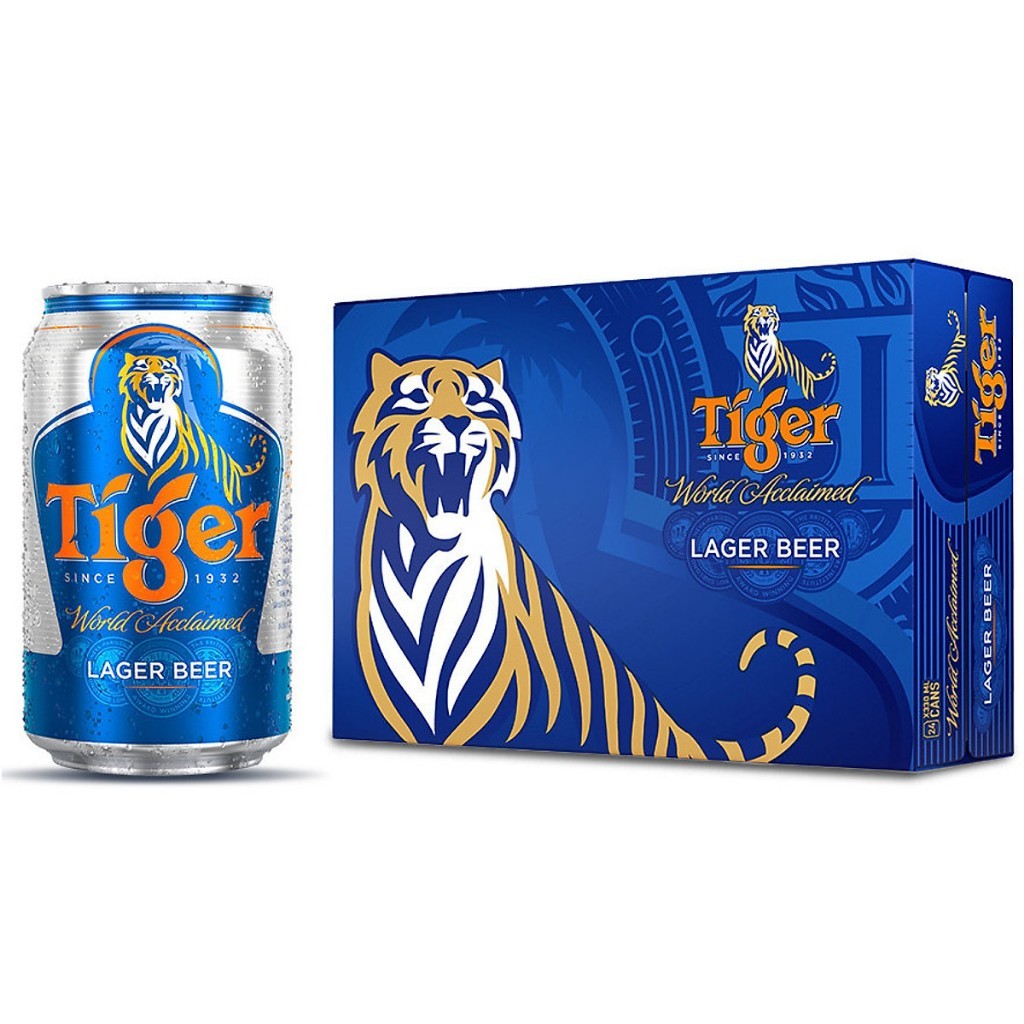 [HỎA TỐC HÓC MÔC,Q12] Thùng 24 Lon Bia Lager Beer Tiger 330ml - Tiger Nâu - Bao Bì Có Thể Thay Đổi Theo Đợt