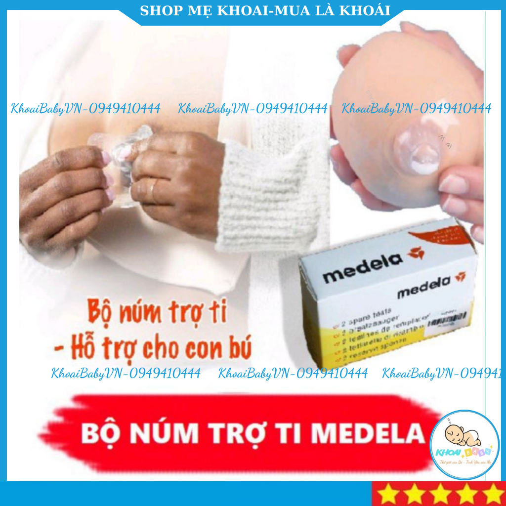 Bộ 2 núm trợ ti medela, hỗ trợ cho con bú, núm silicon an toàn cho bé, tiện lợi cho mẹ