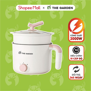 Nồi điện đa năng dung tích 1,5L THE GARDEN nồi lẩu điện, nồi nấu mì phủ lớp chống dính, công suất 600W, 2 mức nhiệt