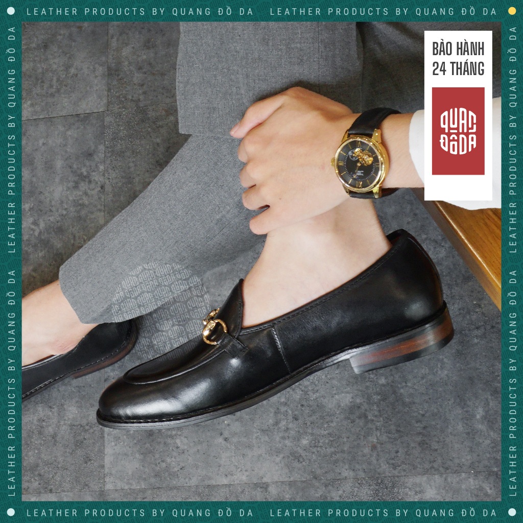 Giày lười nam Đế Gỗ Phíp, giày nam da thật horsebit loafer sang trọng thanh lịch LFP_01D, bảo hành 24 tháng