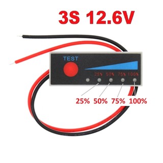 Mạch báo pin 3s 12,6v. Đồng hồ có 5 đèn led báo, hiển thị phần trăm pin còn lại cho khối pin lithium 3s 12v