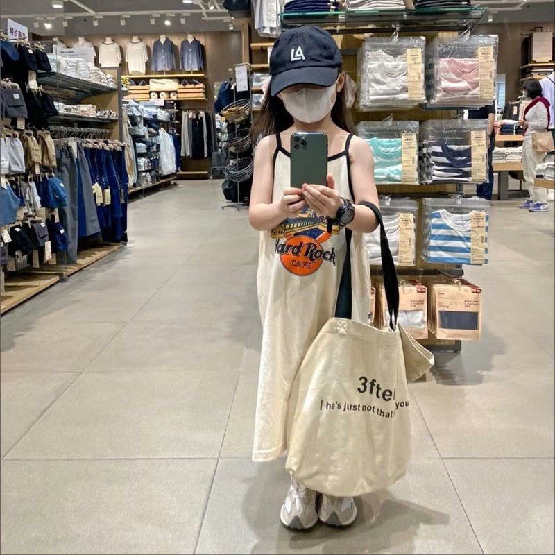 Váy 2 dây suông dài cho bé