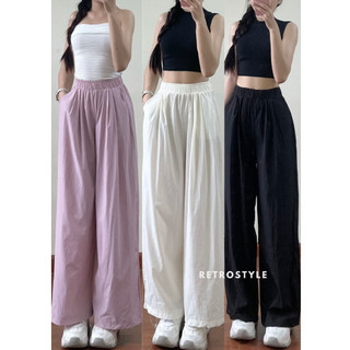 Quần ống rộng nữ PARACHUTE  chất gió nhăn xếp ly - Retrostyle - Quangio629_P12K3