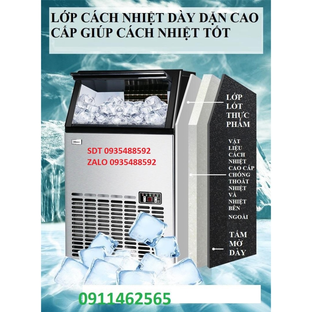 Máy làm đá viên Hicon 68kg HZB 60-Hàng chính hãng-Bảo hành 12 tháng