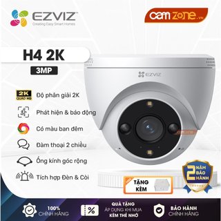 Camera wifi ezviz h4 2k bán cầu ngoài trời/ trong nhà - cố định góc rộng, màu đêm, sắc nét 2k,có đàm thoại