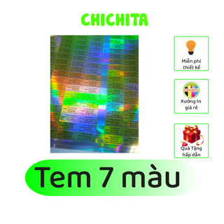 Tem niêm phong 7 màu CHICHITA in theo yêu cầu ( IN TỐI THIỂU 3 TỜ)