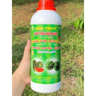 Phân bón cho dưa hấu lớn trái max fruit chai 1 lít - trái lớn nhanh, nặng cân, ngọt vị