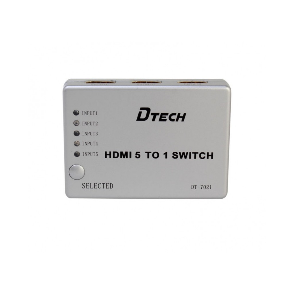 BỘ GỘP HDMI SWICTH HDMI 3/5 HDMI INPUT 1 HDMI OUT CHUNG 1 MAN  DTECH DT7018/DT 7021 CÓ REMOTE