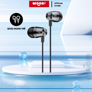 Tai Nghe Có Dây Wook RE101S Cổng Kết Nối 3.5mm Âm Thanh Sắc Nét Dây Bền Chắc Chắn Bảo Hành Chính Hãng