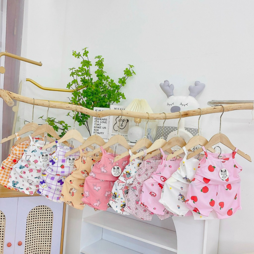 Set 2 Bộ Quần Áo 2 Dây Tăm Lạnh Cho Bé Siêu Xinh B.H Kids.