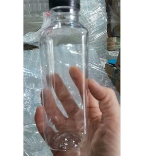 Chai vuông 250ml chai dày chất nhựa PET chai kèm nắp đen nắp trắng