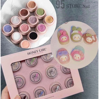 Set gel nặn hoa khô Honeygirl 12 màu chính hãng - gel nặn hoa charm và thú nổi không cần dùng lưu huỳnh