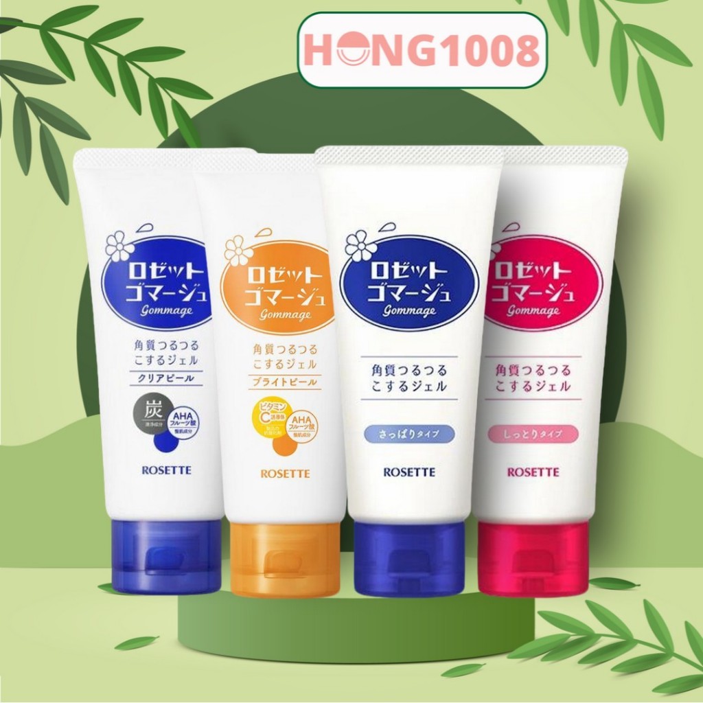 Tẩy Tế Bào Chết cho mặt body Rosette Nhật Bản 120g 180g từ Trái Cây tẩy da chết mặt shop Hong1008
