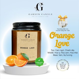Nến thơm phòng Orange Love Garden Candle Cao Cấp, Nến thơm quà tặng, 100% Organic