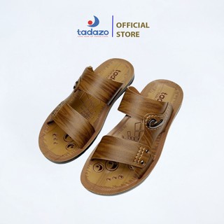 Dép nam cao cấp Sandal đế thấp Tadazo, da mềm mại, đế cao su nguyên khối, khâu may chân quai siêu chắc chắn TD0558