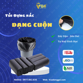 3 cuộn rác đen 44x55 tự phân hủy - túi rác đen size 3 cuộn /1kg