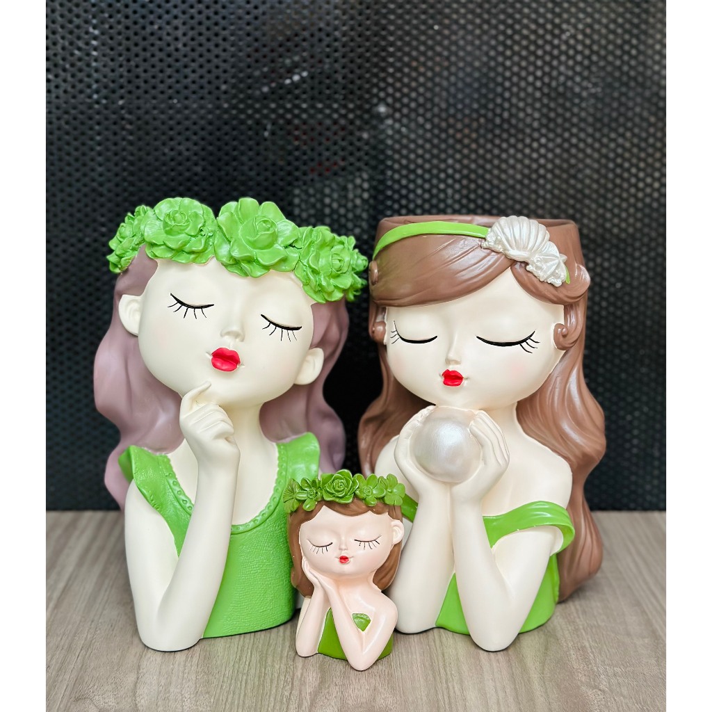 [Giá Sỉ] Bình Hoa Cô Gái Tóc Mây Cắm Hoa Trang Trí Phòng Đẹp, Làm Quà Tặng Sinh Nhật, Quà Tặng Khai Trương, Đám Cưới