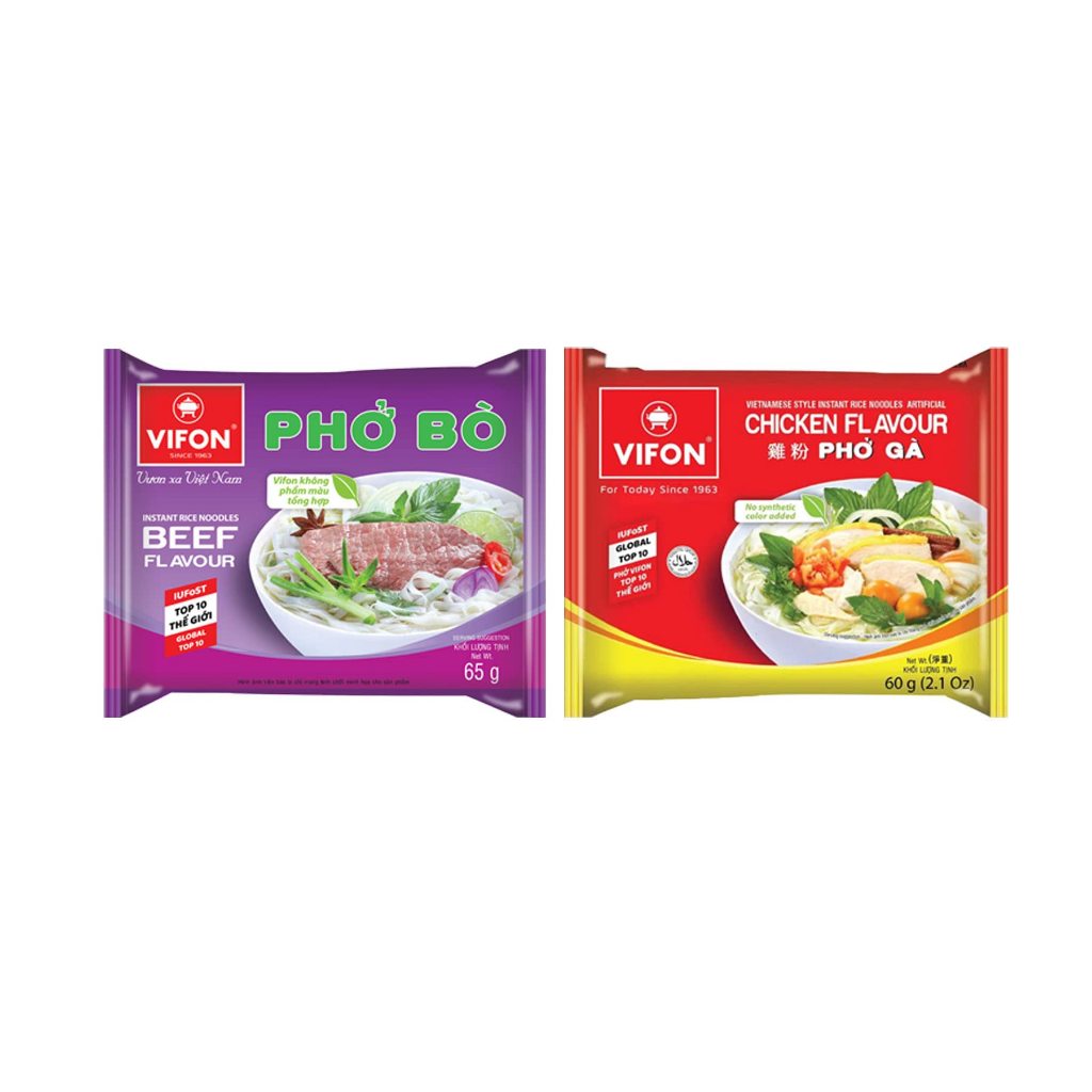 Thùng 30 gói phở bò/ phở gà Vifon 65g