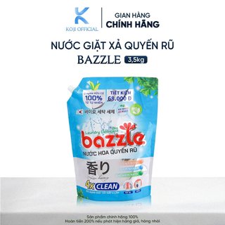Túi nước giặt xả 2 trong 1 Bazzle Hàn Quốc hương nước hoa quyến rũ tiết kiệm hơn, sạch thơm dịu nhẹ với cả bé yêu 3,5kg