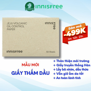 Giấy thấm dầu an toàn lành tính dễ sử dụng innisfree Jeju Volcanic Oil Control Paper 50 Sheets