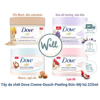 Tẩy Da Chết Do.ve Exfoliating Body Polish Đức 225ml, Dưỡng Da Trắng Mịn Màng Macca & Lựu