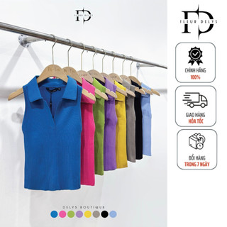 Áo len sát nách cổ v delys dlac50
