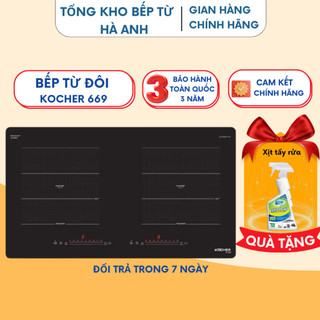 Bếp từ đôi kocher 669 💖𝑩𝒂̉𝒐 𝒉𝒂̀𝒏𝒉 𝒄𝒉𝒊́𝒏𝒉 𝒉𝒂̃𝒏𝒈💖 bếp từ cao cấp kocher chính hãng nhập khẩu malaysia