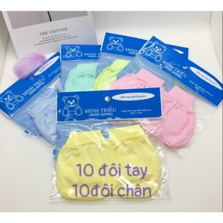 Bộ 10 sét bao tay chân loại bo cho bé sơ sinh