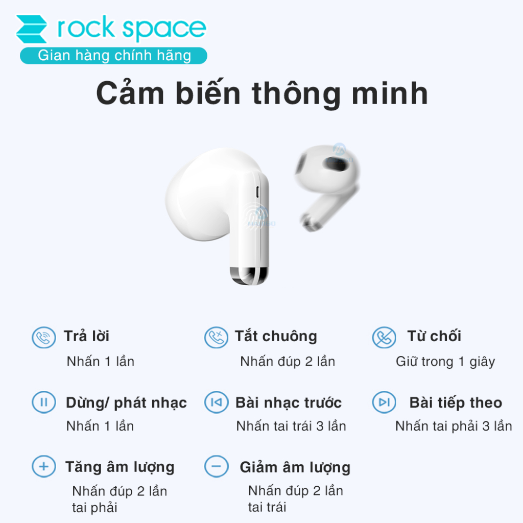 Tai nghe bluetooth không dây nhét tai Rockspace EB700 TWS có mic hàng chính hãng bảo hành 12 tháng | BigBuy360 - bigbuy360.vn