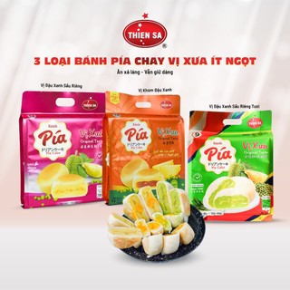 Combo 3 loại bánh chay khóm, lá dứa, đậu xanh sầu riêng tươi, ít ngọt, 1 gói 4 bánh, vị xưa truyền thống - Thiên Sa