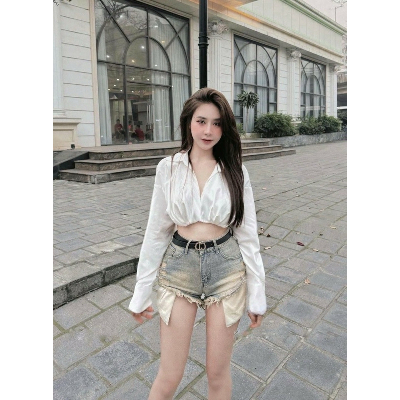SƠ MI CROPTOP [hình shop chụp thật]